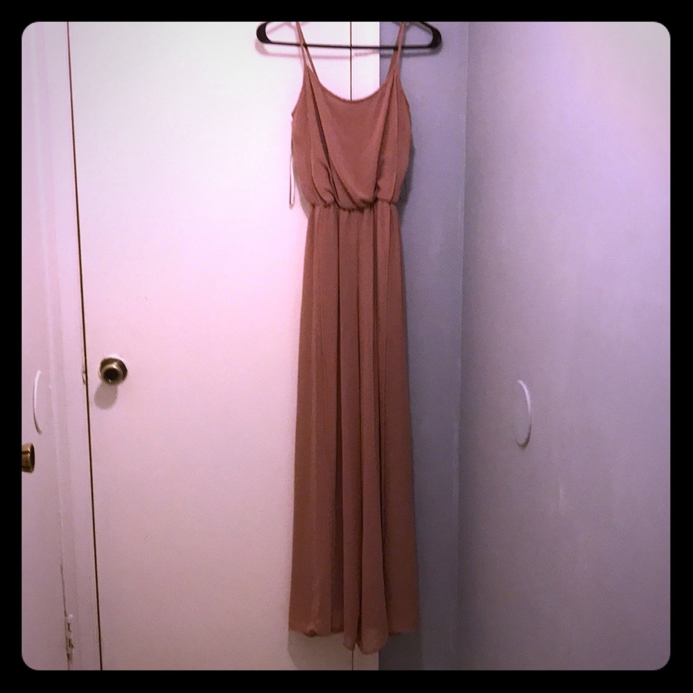 Long chiffon tan jumpsuit -  forever 21